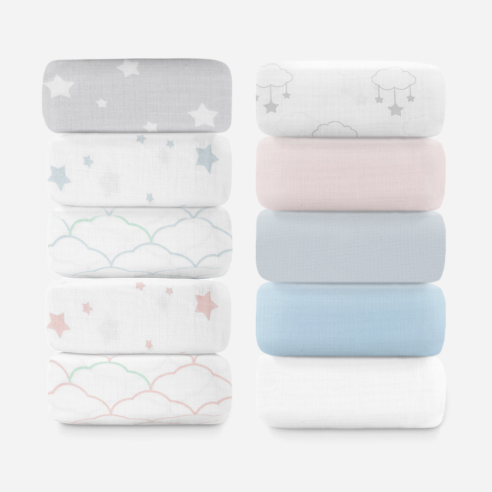 Breathable Organic Mini Crib Sheets (2 Pack, Fits SlumberTot)