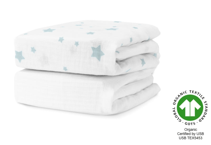 Breathable Organic Mini Crib Sheets (2 Pack, Fits SlumberTot)