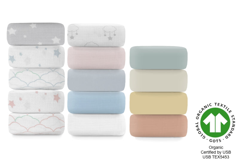 Breathable Organic Mini Crib Sheets (2 Pack, Fits SlumberTot)