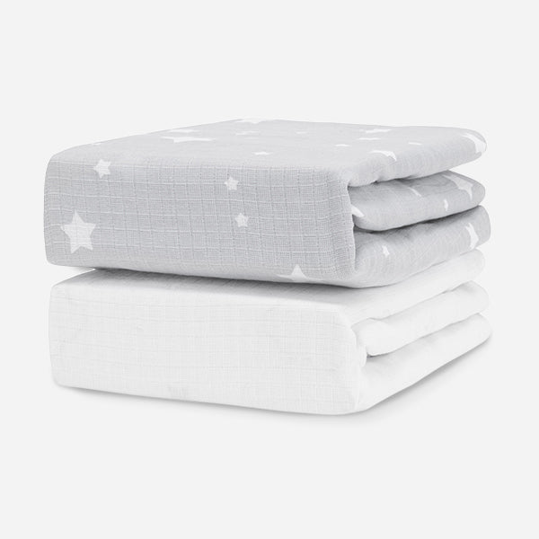 Breathable Organic Mini Crib Sheets (2 Pack, Fits SlumberTot)