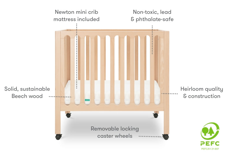 Newton Galileo Mini Crib with Newton Mattress