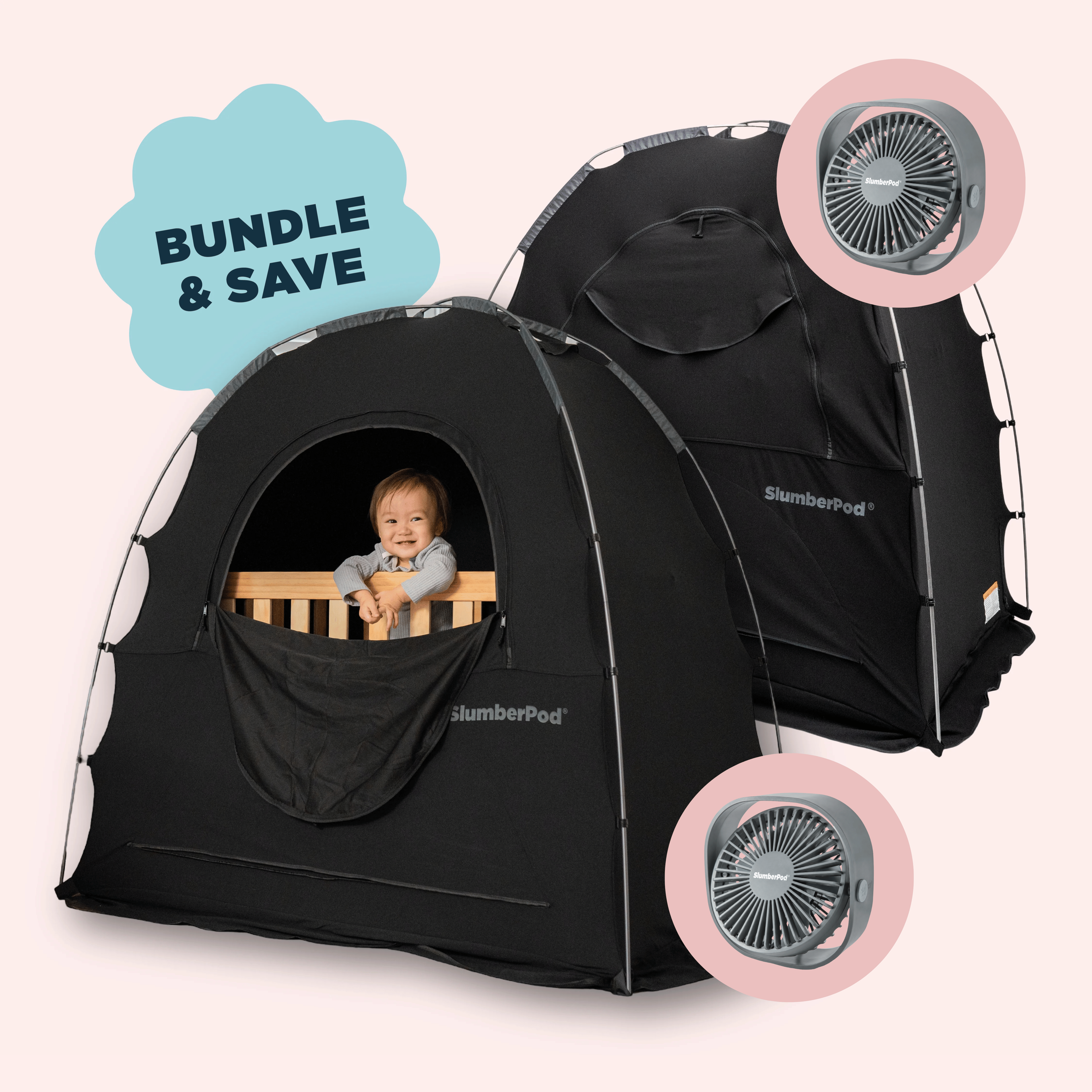 2 SlumberPods & 2 Fans