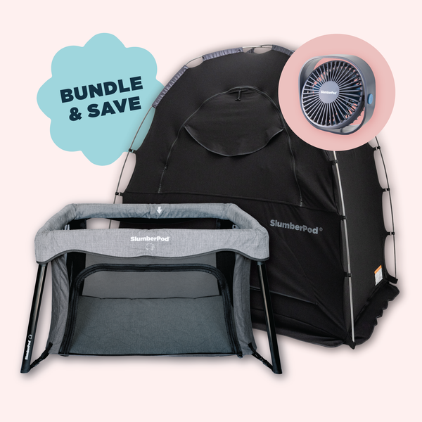 sleeping pod tent Baby Dreams Bundle Travel Crib Blackout Tent and Fan – SlumberPod