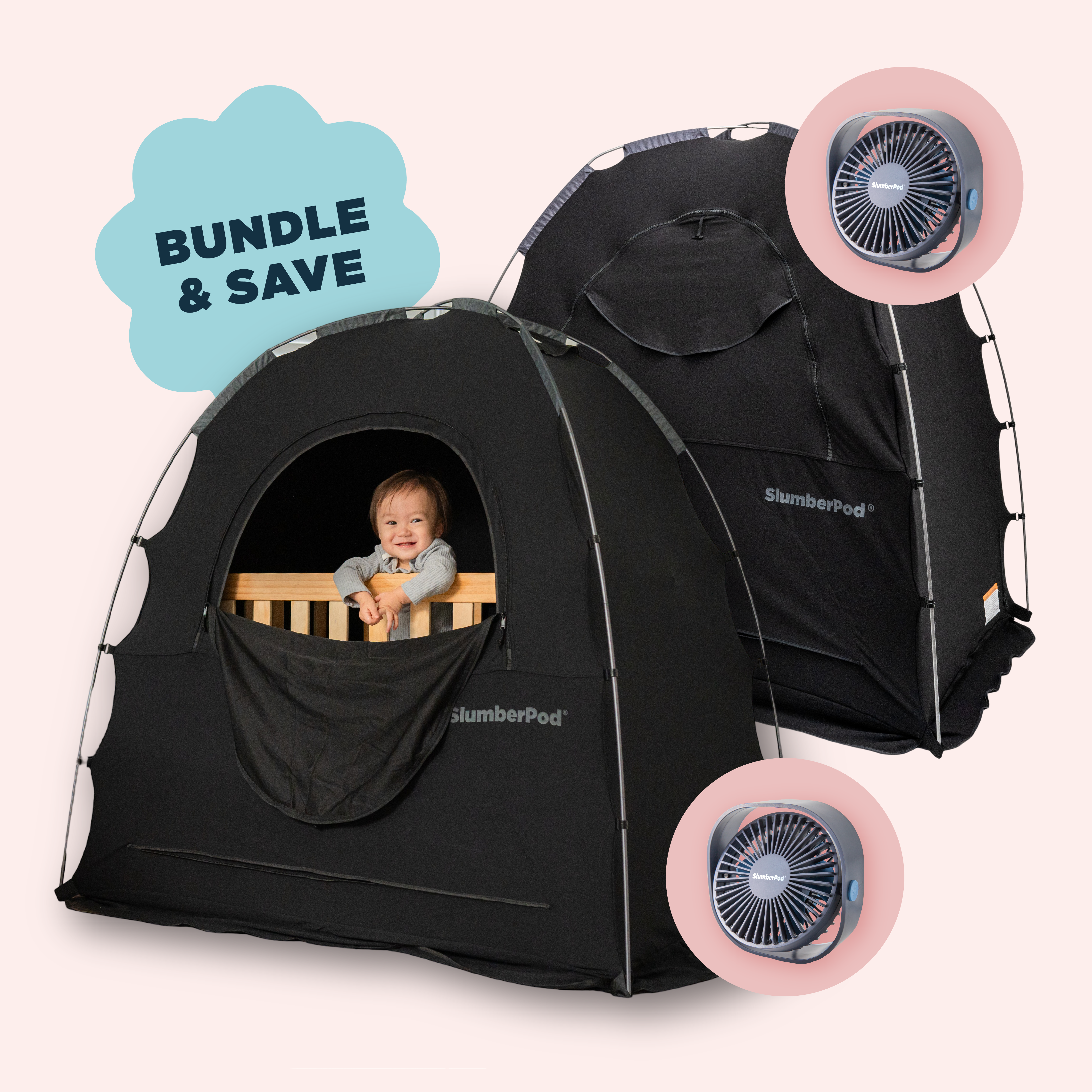2 SlumberPods & 2 Fans